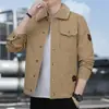 Chaqueta Transfronteriza con Forro Polar, Lana de Cordero Engrosada, Chaqueta Lavada para Hombre, Abrigo Grueso Cálido Holgado, Cuello Solapa Casual