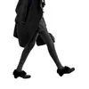 Zapatos con forro de pelo para realzar la altura, versión de piel de vaca, para mujer, mocasines de cuero genuino, puntera cuadrada con terciopelo, zapatos de una sola capa, zapatos de algodón cálidos, tacón grueso, zapatos pequeños de cuero