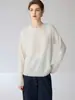 Suéter de cuello redondo 100% cachemira pura para mujer, nuevo suéter de punto pullover holgado de otoño e invierno, suéter de cachemira cálido de color liso