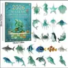 Calendario de Cuenta Regresiva de Navidad 2026 Vidrio Marino Set de Adornos de Vida Marina Caja Sorpresa Ciega Creativa para Festival