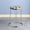 Taburete de Moda de Lujo Ligero para Uso en el Hogar, Taburete Engrosado para Dormitorio, Taburete Duradero para Adultos para Sala de Estar, Taburete de Hierro para Adultos, Taburete Pequeño