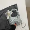 Bolsa de Cadena con Lazo Plisado Nueva Primavera Estilo Coreano Diseño de Nicho Bolso de Mano Bolso de Mujer Estilo Dulce Bolso Cruzado