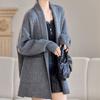 Roupas de Outono e Inverno para Mulheres 2025 Novas Tricôs de Comprimento Médio Cardigãs Tamanho Grande Soltos Tendência Mãe Preguiçosa de Alta Qualidade