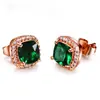Aretes cuadrados de deseo transfronterizos Aobao para mujer, aretes simples y de moda con circonita, aretes de temperamento y moda, aretes de pelo de una generación