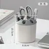 Portalápices grande de cinco compartimentos para armar tú mismo, venta al por mayor, diseño creativo y simple, adecuado para escritorios de oficina, escritorios de estudiantes y como organizador de papelería