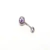 Popular Transfronterizo Europeo y Americano Acero Inoxidable Diamante Prensado Ombligo Clavo Anillo de Ombligo Joyería para Piercings Venta Directa de Fábrica Personalidad