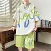 Traje de Shorts de Manga Corta para Hombre Verano Casual Camiseta de Cuello Redondo Conjunto para Hombre con Deporte de Alta Gama Conjunto de Dos Piezas Moderno