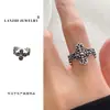 Anel Lanzhi de Prata 925 Anel de Cauda Punk Retrô Hip-Hop Cruz Joia Personalizada Anel para Mulheres Que Não Desbota