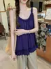 Foto Real de uma Camisola de Renda Vintage Relaxada para Mulheres, Top Sem Mangas Versátil de Caimento Solto para o Verão para Figuras Baixas 14816