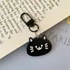 Gato Preto e Branco Peixe Pequeno Chaveiro Fofo Animal Pequeno de Acrílico Pingente Desenho Animado Mochila de Estudante Acessórios de Bolsa Ornamento para Pendurar
