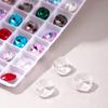 Arte de Unhas Cristal Branco Transparente Strass Grandes com Verso Apontado Branco Gelo Strass Soltos Doce de Rocha Coração Inclinado Cristal de Gelo Acessórios Strass para Unhas Aurora