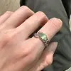 Anel Irregular Dedo Indicador Prata Esterlina S925 Zircônia Verde Feminino High-end Leve Luxo Moda Versátil Novo