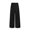 Calça pantalona plissada tridimensional, design solto, calça reta casual para primavera e outono, sem amassar, para homens e mulheres