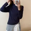 Camiseta Mask con Cuello Medio Alto Amigable con la Piel para Otoño e Invierno, Sencilla Versátil Ajustada a la Figura Moderna Camiseta Base de Manga Larga para Mujer