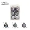 Nuevo Juego de Decoración de Bolas de Navidad de Copo de Nieve 4/6cm Bola Brillante Bola Galvanizada Accesorios de Decoración Navideña DIY con Estampado Dorado