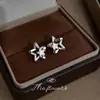 Pendientes de Plata con Aguja Incrustada de Circonita Microcirconita Estrella para el Trabajo, Divertidos y de Moda Estilo Ins, Pendientes Pequeños Simples y de Alta Gama para Mujer