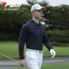 Pgm Roupa de Golfe Masculina Camiseta de Manga Longa Outono e Inverno Camisa Esportiva Roupa Masculina Camisa Polo Gola Lapela Sem Costura