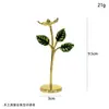 Pintura a Óleo Artesanato Galhos e Folhas de Metal Pássaro Pequeno Ornamento Pica-pau Pássaro de Bico Grande Casa Desktop Pequena Decoração Base de Flor Rosa