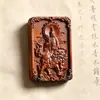 Talisman de Segurança de Madeira de Jujuba Fulminada Qingxuan Shangdi Artesanal Escultura Dupla Face Artesanato em Madeira Fulminada Pingente Ornamento Cabide