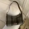Bolso Grande de Moda Casual a Cuadros Transfronterizo para Mujer 2025 Bolso de Mano de Invierno Versión Coreana Estilo Universitario de Nicho