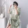 Pijamas de Nuevo Estilo para Mujer, Primavera, Otoño e Invierno, Tallas Grandes Adelgazantes de Algodón y Seda Ropa de Casa que se Puede Usar Afuera, Ropa para Aire Acondicionado, Trajes de Algodón y Seda para Mujer
