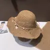Chapéu de Palha para Viagem de Verão e Férias, Chapéu de Palha Respirável e Dobrável Estilo Pescador com Aba Larga, Chapéu de Sol com Proteção Solar para Mulheres