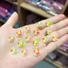 Novo Pato Amarelo Desenho Animado Gelo Transparente DIY Nail Art Joias Resina Estéreo Creme Cola Coração Colorido Acessórios de Resina
