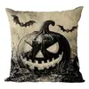 Nuevas fundas de almohada y cojín de Halloween transfronterizas, regalos para el hogar, cojines de sofá, fundas de almohada de lino para coche y cabecero de cama