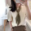Lenço de Seda Coreano Fácil de Cuidar e Resistente a Amassados, Lenço Decorativo Pequeno para Pescoço com Padrão Paisley Listrado Bolinhas Diamante Fashion Retrô, Lenço de Cabeça, Lenço