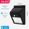 Luminária solar de jardim dividida, popular em diversos países, com sensor de presença humana, luminária de parede externa super brilhante e à prova d'água, iluminação LED para ruas.