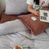 2026 Nuevo Juego de Cama de Cuatro Piezas Espesado Leche Polar Alto Gramaje Crema Estilo Retro Sábana Funda Nórdica Juego de Tres Piezas