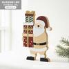 Portavelas de Madera Adornos Creativos Navideños Papá Noel Tronco Estrella de Cinco Puntas Decoración Regalo Decoraciones de Madera Maciza