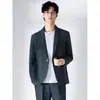 Primavera y Otoño Estilo Coreano Holgado Estilo de Negocios Casual Traje Tops Gama Alta Sin Planchar Hombrera Traje Pequeño Chaqueta de Hombre