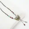 Suéter de mariposa estilo largo estilo antiguo chino retro nuevo estilo estilo étnico collar cuerda trenzada tejida a mano ajustable