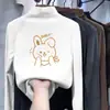 Top cálido de manga larga con cuello semi-alto elegante para otoño e invierno para niñas, base térmica de terciopelo alemán a la moda para niños
