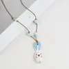 Collar de Cerámica Jingdezhen Lindo Dibujo Animado Miau Wangcai Joyería Linda Orquestación Puesto de Joyería Suministro al por Mayor