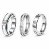 Conjunto de Anillos Combinados de Acero Inoxidable Estilo Retro Francés Múltiples Estilos Conjuntos de 3/4/5 Piezas Anillo de Apilamiento con Diamantes Incrustados de Nácar