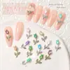 Nova Joia para Nail Art Cravejada com Diamantes de Liga Metálica Formato Tulipa Rosa Desejo Puro Estilo Ins Acessórios Brilhantes Super Chamativos