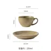 Juego de taza de café y platillo de cerámica de alta calidad, cocido en horno retro, exquisito y único, perfecto para el té de la tarde en la oficina o para servir leche