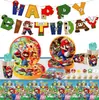 Nuevo Set de Decoración para Fiesta de Cumpleaños Tema Super Mario Banderín Plato Servilleta Vajilla Set