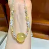 Cadena para Clavícula de Fluorita Amarilla Cepillada Natural, Diseño Moderno y Fresco, Artículo Popular para Transmisiones en Vivo, Collar Amarillo Atrae Riqueza al por Mayor