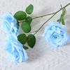 Simulación de rosa de 3 cabezas, flor seca para decoración del hogar, boda, accesorios de fotografía, ramo de diamantes, flor falsa, flor de simulación, venta al por mayor