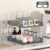 Estante de almacenamiento de lujo ligero de doble capa para mesa de lavado, almacenamiento de cosméticos, mesa de lavado para baño, estante de almacenamiento con acabado superior