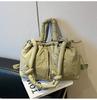 Bolsa de Pano de Algodão Transfronteiriça para Mulheres, Grande Capacidade, Novo Estilo 2026, Bolsa de Ombro Transversal Casual Versátil, Bolsa Tote Outono e Inverno