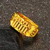 Anel da sorte cor de areia vietnamita dourado em latão para homens anel aberto anel masculino boutique anel de dragão atacado