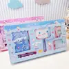 Set de papelería con espejo y peine Sanrio Caja de regalo portátil Cuaderno de dibujos animados Insignia Combinación de regalo Premio para niños Regalo