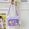 Bolsa Transparente de Ombro Cruzado Cor Sólida, Bonita e Fashion, Versátil, Alto Valor Estético, para Meninas, Adequada para Faculdade e Estilo Anime