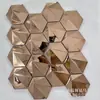 Mosaico Hexagonal de Acero Inoxidable Baldosa Metálica Electrochapada D Baldosa de Pared Tridimensional KTV Hotel Restaurante Pared de Fondo de TV