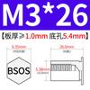 Yishenglong Pernos Remachables para Agujero Ciego de Acero Inoxidable Tuercas Remachables Placa de Presión Hexagonal Rosca Bsos-M3M4