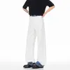 Jeans acampanados blancos lavados de estilo americano de moda para hombre, pantalones casuales versátiles de pierna ancha holgados vintage para primavera y otoño al por mayor